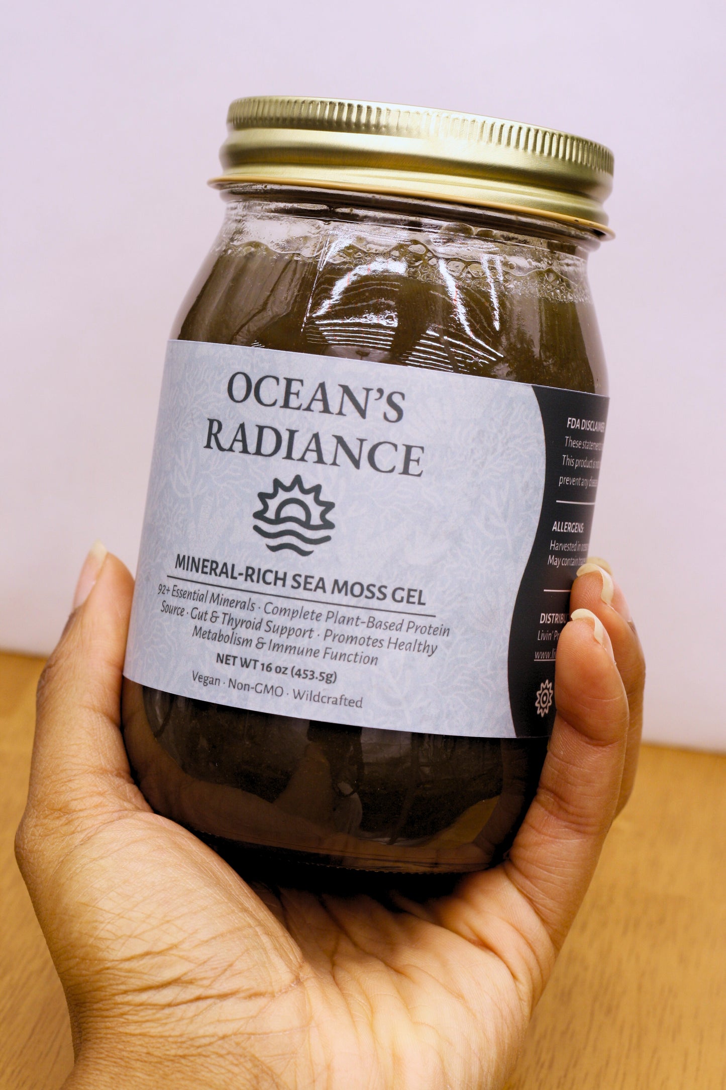 Ocean's Radiance: Wildcrafted Mineral -Rich Sea Moss Gel (16oz)